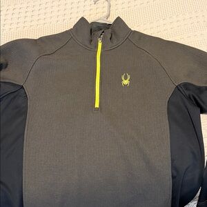 Spyder Charcoal and Black Top with Neon Yellow Detail